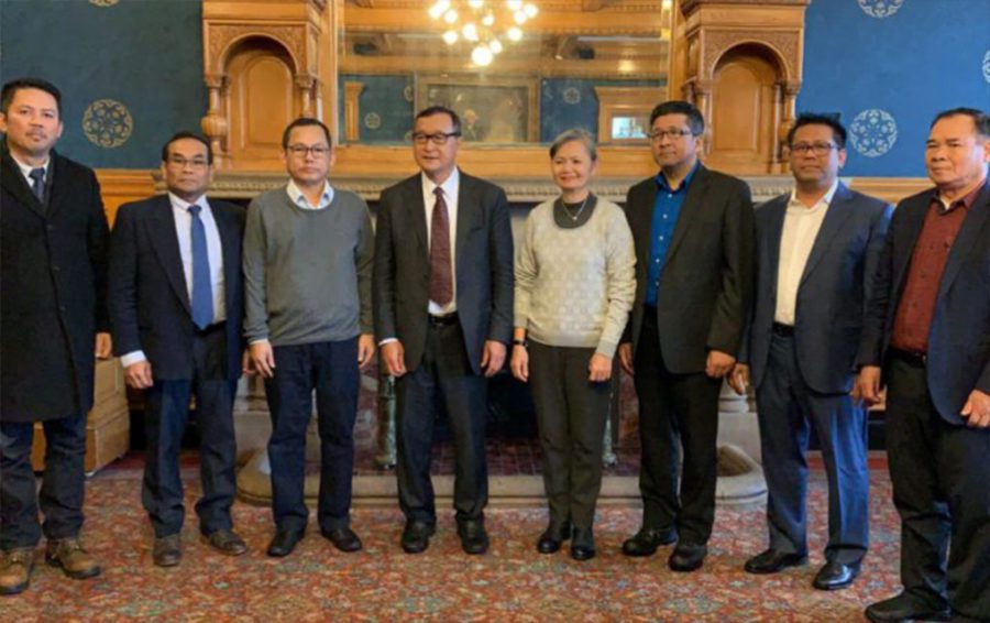 Several senior CNRP leaders including Sam Rainsy, center-left, and Mu Sochua, center-right, in an undated photo posted to Rainsy’s Facebook page in early 2019.