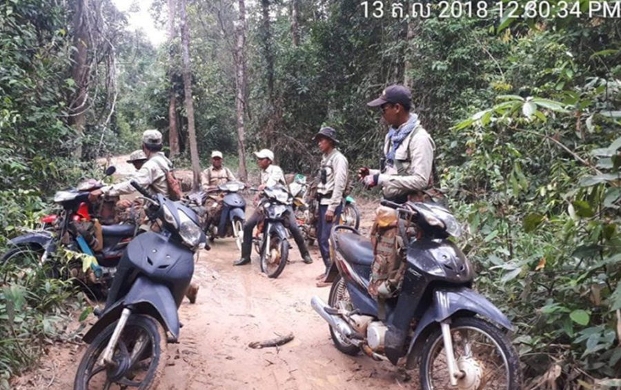 During a patrol of Prey Lang forest in Kampong Thom province on October 13-15, 2018. (Supplied)