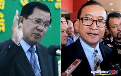 Prime Minister Hun Sen and opposition leader Sam Rainsy (file photos)