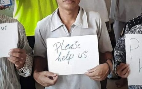 A Montagnard refugee being held in a Phnom Penh house sends a message for help in June 2019.