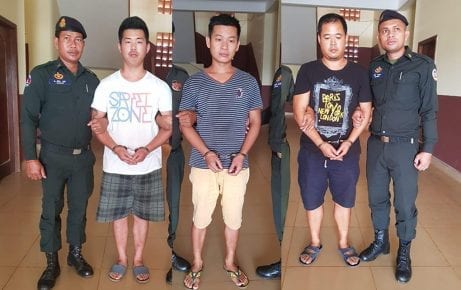 Three Chinese Workers charged in forestry crackdown in Mondulkiri. Image: Facebook GRK News