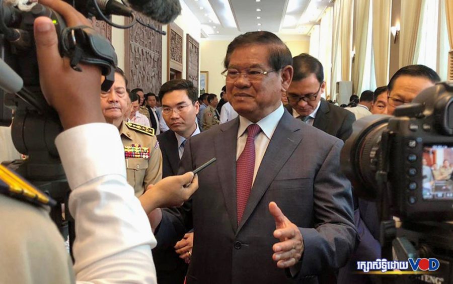 Interior Minister Sar Kheng at the 3rd Government-CSO Partnership Forum on August 29, 2019. (VOD)