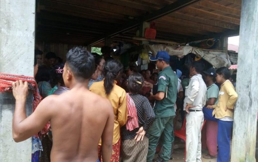 Chi Khor Leu commune police monitor a meeting of local residents involved in a land dispute in Koh Kong province on September 30, 2019 (Supplied)