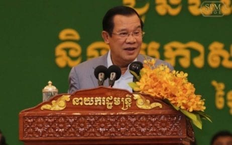 Prime Minister Hun Sen attends a graduation ceremony for students of Beltei International University on October 2, 2019, in this photograph posted to his Facebook page.