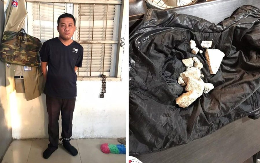 Rom Piseth, 30, was arrested by Daun Penh district authorities after allegedly throwing rocks at Prime Minister Hun Sen’s residence in the early morning of January 8, 2020.