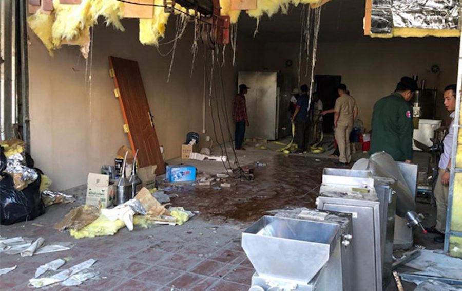 Scene of a drug raid in Phnom Penh on April 2, 2019. (National Police)