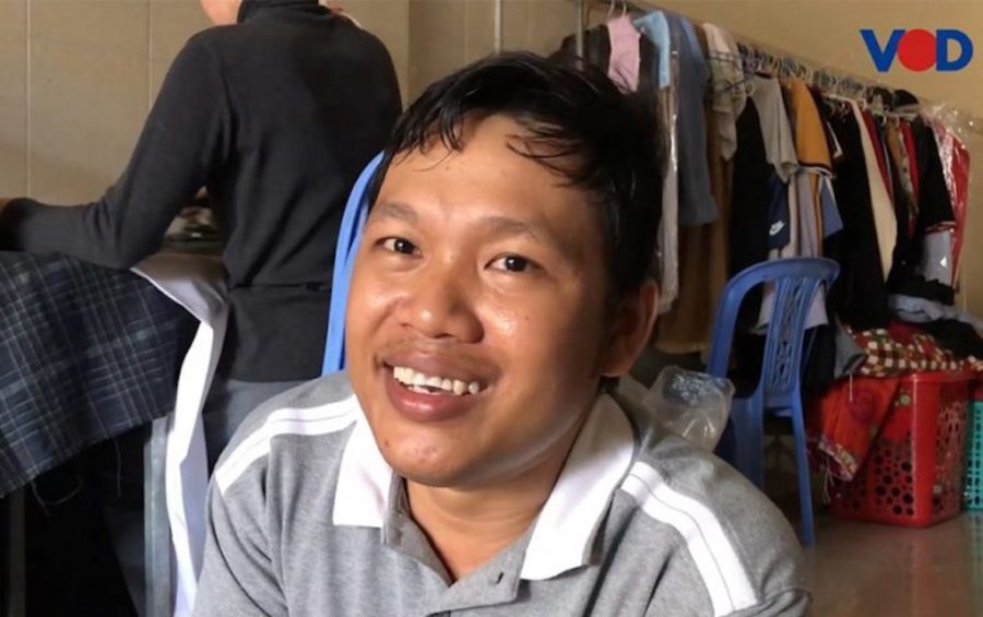 Thy Leanghour, owner of the New Life Laundry Shop in Phnom Penh, on May 23, 2020. (Hun Sirivadh/VOD)