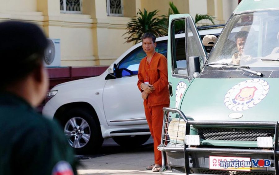 Rath Rott Mony, a former translator and news fixer for Russian state news outlet RT, walks out of the Supreme Court in Phnom Penh on October 21, 2019. (Panha Chorpoan/VOD)