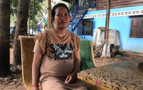 Sok Chamroeun, photographed on July 2, 2020 in Siem Reap City, recalls how 10 provincial officials entered her home in early March to arrest her husband, Puth Thona. (Mech Dara/VOD)