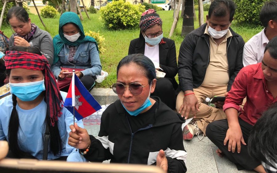 Eng Malai, also known as So Metta, participates in a protest in Phnom Penh on September 8, 2020. (Chorn Chanren/VOD)