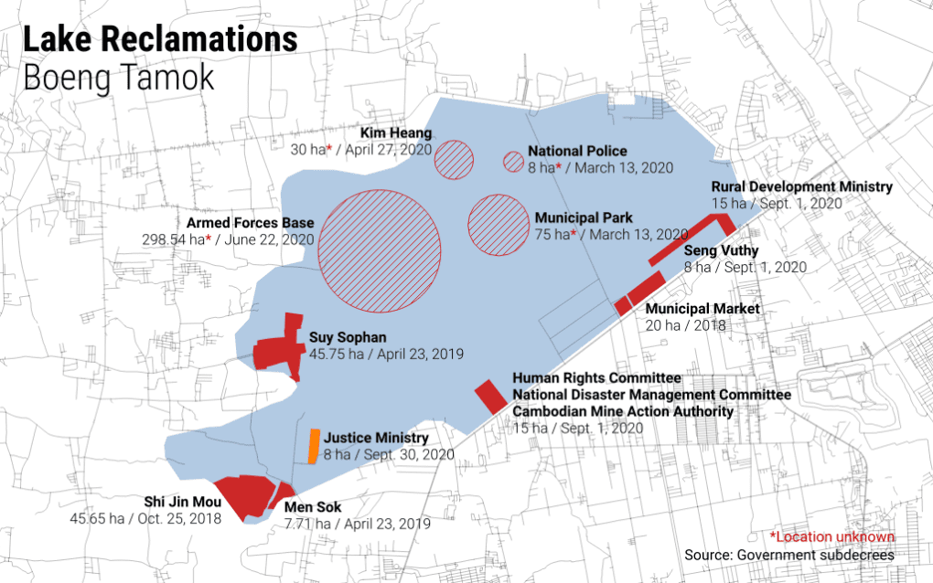 A map of state and private reclamations in Phnom Penh's Boeng Tamok (Michael Dickison/VOD)