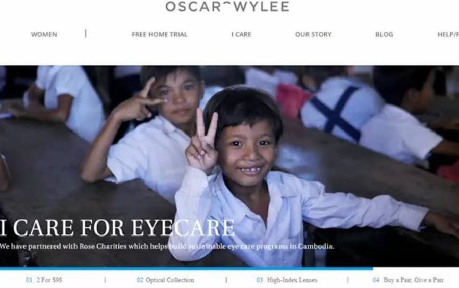 An Oscar Wylee advertisement about supporting eye care in Cambodia.