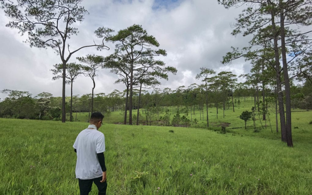 A tourist walks in Khnang Veal, an ecotourism site in Kampong Speu province, in June 2019. (Solo Landscape)