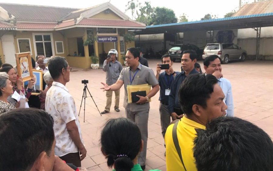 Chan Yet, president of the Nokor Democracy Party and former member of the Supreme Consultative Council, (right, in black) in a photograph posted to the party's Facebook page on February 25, 2020.