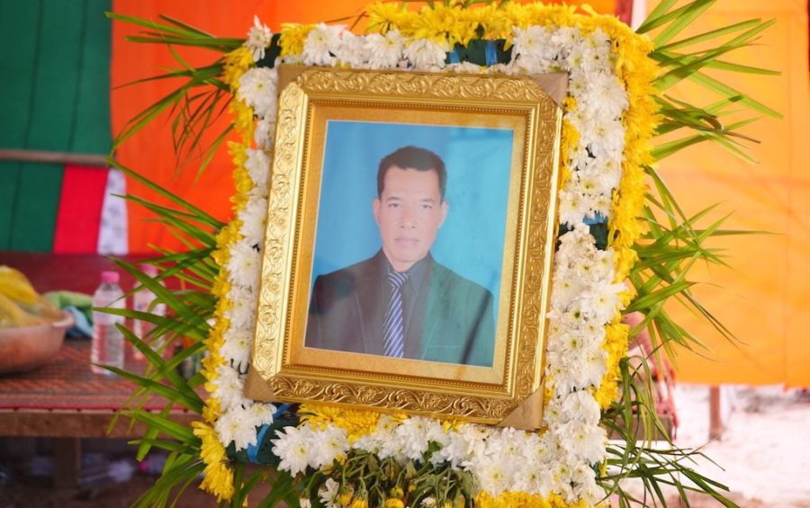 A portrait of Keo Puth at his funeral in Kampong Speu province on December 20, 2020. (VOD)