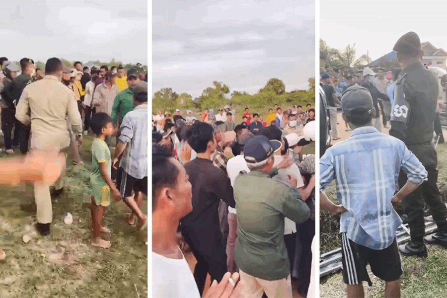 A scuffle over a land dispute breaks out in Preah Sihanouk province’s Prey Nob district on December 20, 2020, in photos posted to the district police Facebook page.