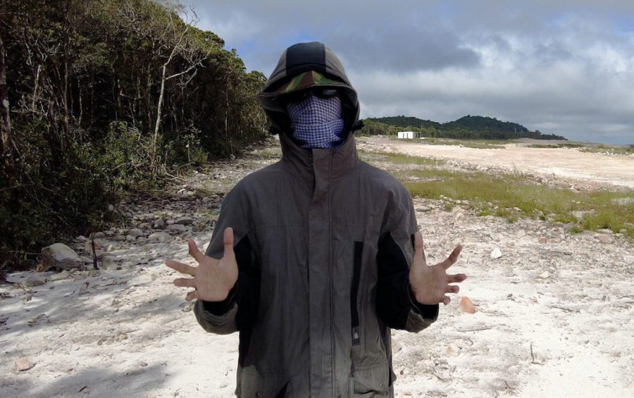 A Mother Nature Cambodia activist in disguise while filming a video released in November 2020 (Mother Nature Cambodia)