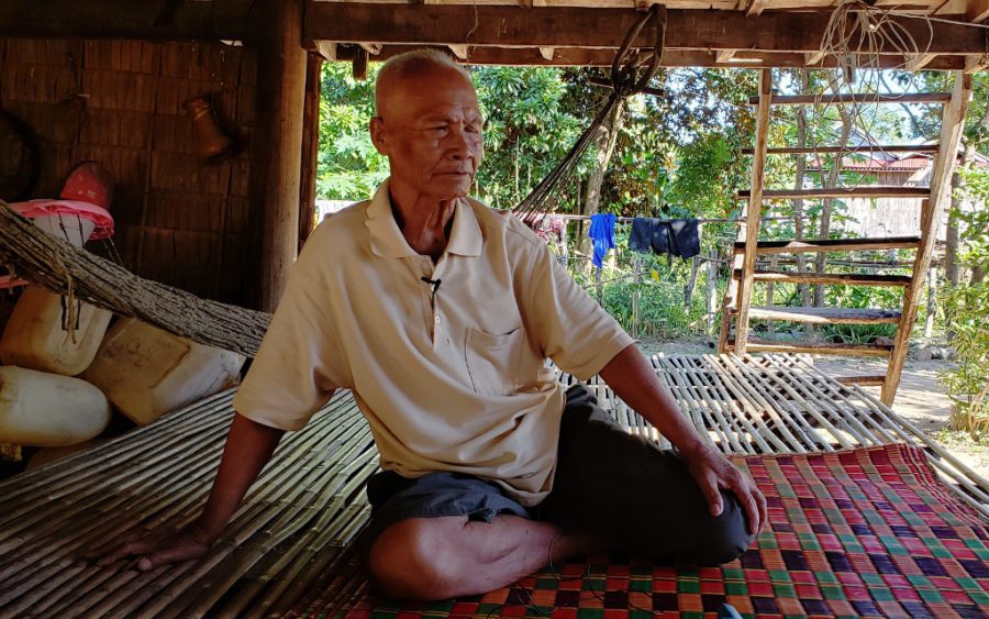 L’bokator master Ke Som On, 80, at his house in Kampong Chhnang province’s Rolea Ba’ier district. (Danielle Keeton-Olsen/VOD)