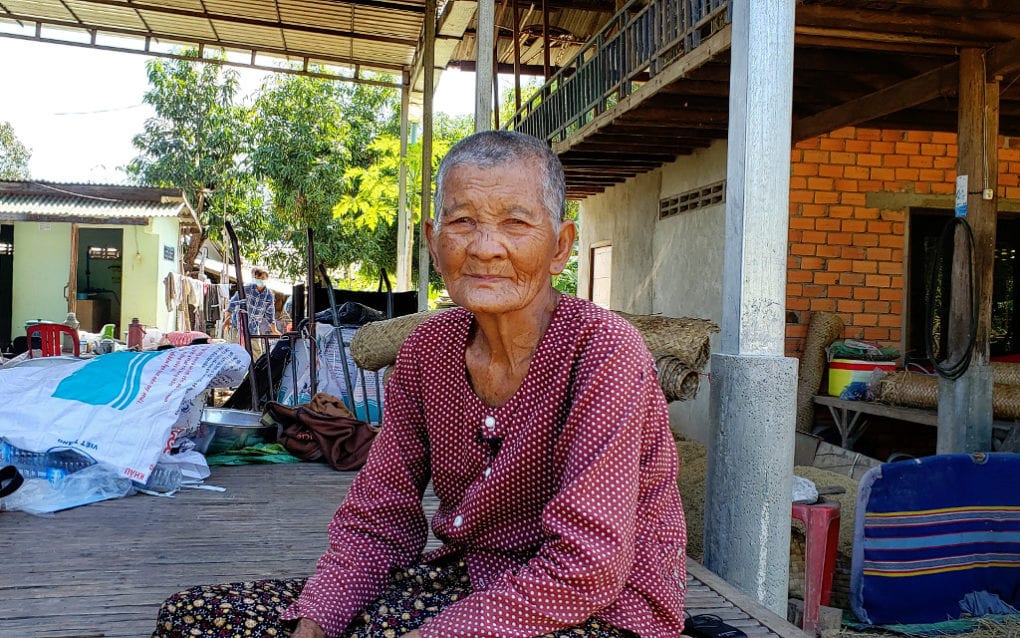 Sao Von, 80, at her house in Kampong Chhnang province’s Rolea Ba’ier district. (Danielle Keeton-Olsen/VOD)