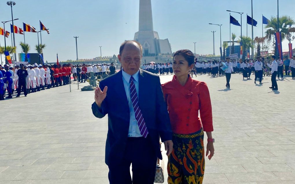 Mam Sonando outside Phnom Penh’s Win-Win Monument, in a photo posted to his Facebook page in December 2019.