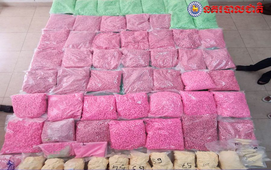 Authorities arrested six individuals and confiscated 100 kgs of drugs in a raid spanning eight locations in Phnom Penh and Kandal province. (National Police)