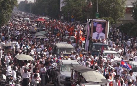 Kem Ley’s funeral march in Phnom Penh on July 24, 2016. (VOD)