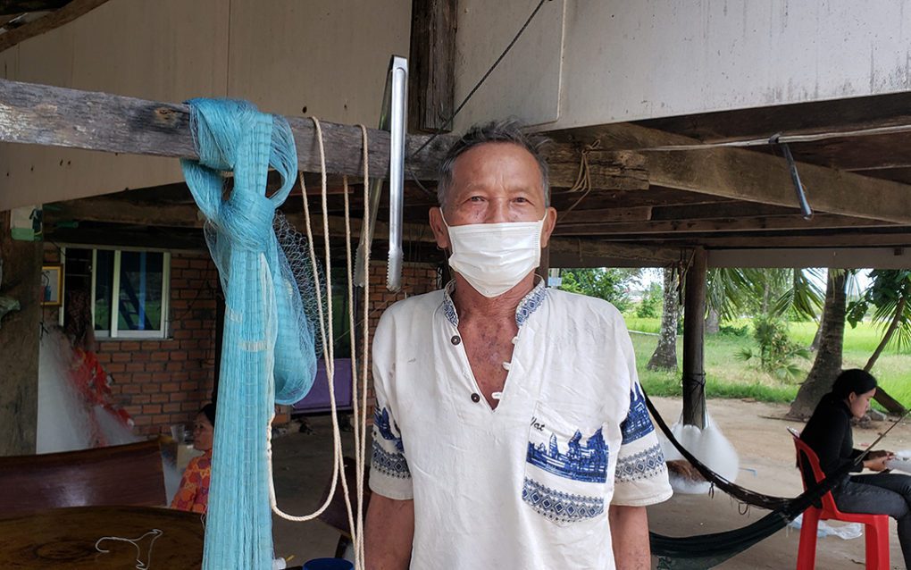 Kem Khan, 73, chief of the O'Krasar fishing community, in Kep's O'Krasar commune on August 25, 2021. (Danielle Keeton-Olsen/VOD)