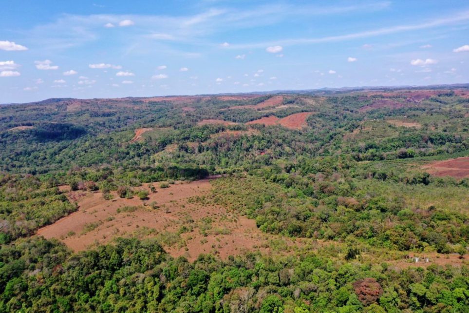 Barren patches of land pepper O'Reang district's landscape as a result of deforestation. (Heng Vichet/VOD)