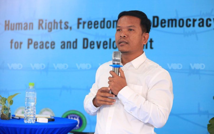Seng Sary speaks at an International Human Rights Day event on December 10, 2020. (Chorn Chanren/VOD)