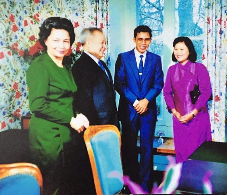 Norodom Monineath Sihanouk, Norodom Sihanouk, Hun Sen and Bun Rany (Council of Ministers)