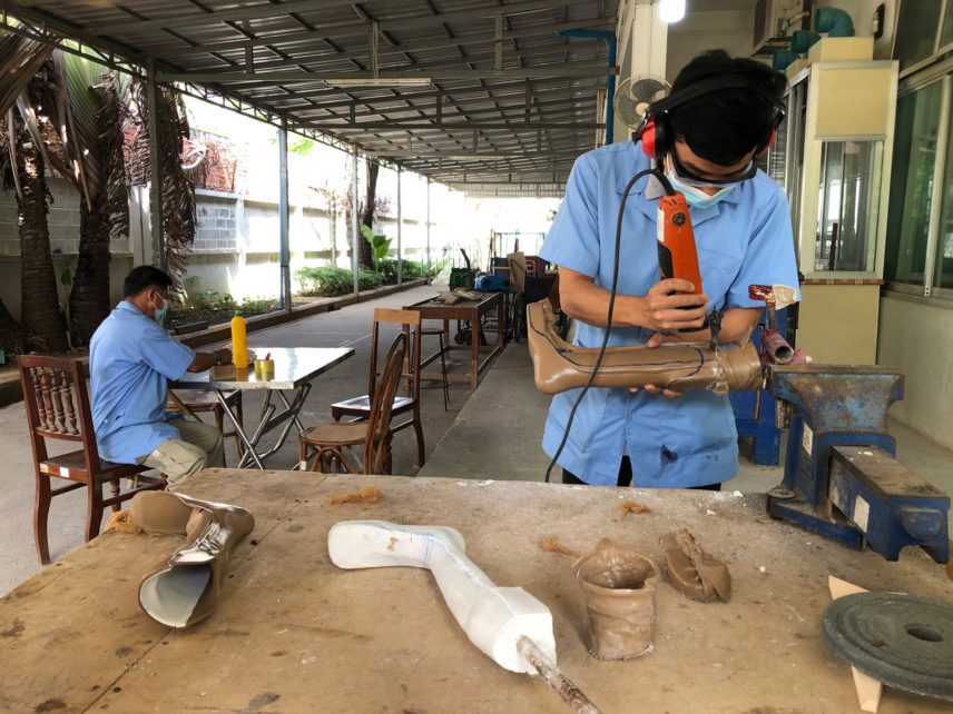 Since the start of the pandemic, Exceed’s staff have been making prosthetic and orthotic devices despite a 50% reduction in employees at the clinic to try to keep technicians, clinicians and clients safe from COVID-19 infection. (Quinn Libson)