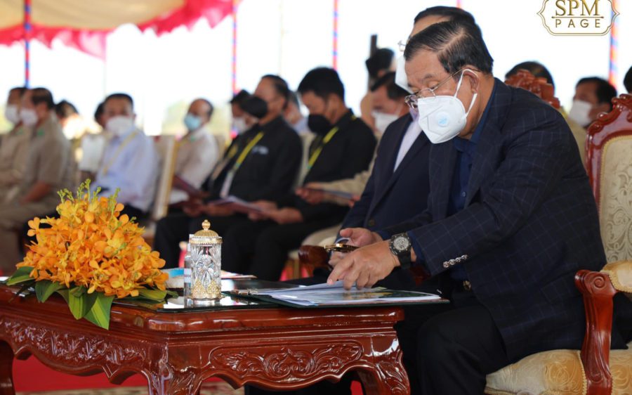 Prime Minister Hun Sen at an event in Kratie province on February 7, 2022. (Hun Sen’s Facebook page)