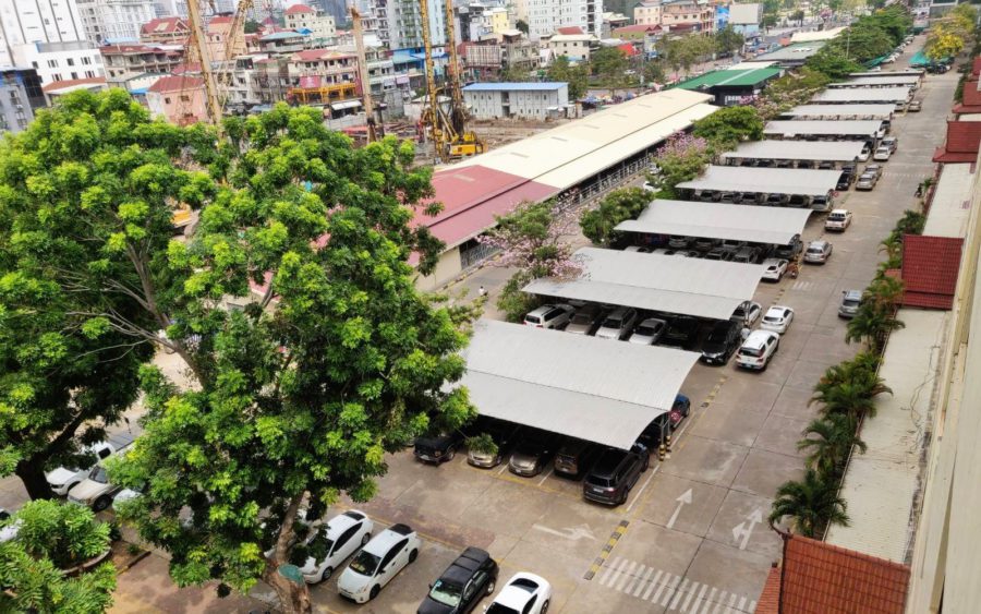 A Phnom Penh parking lot, on March 9, 2022. (Michael Dickison/VOD)