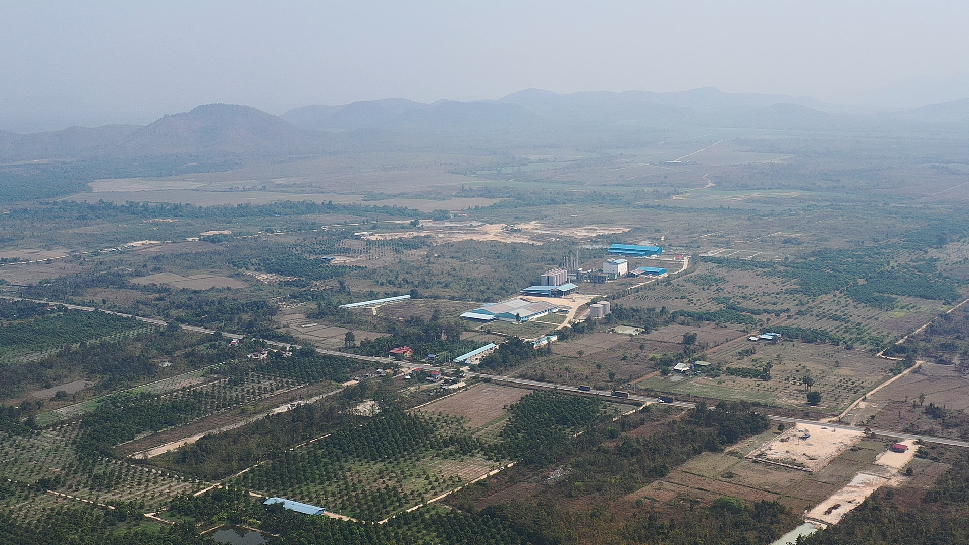 An agroindustrial compound in Kampong Speu province’s Oral district where a ketamine lab was found, photographed in February 2022. (Heng Vichet/VOD)