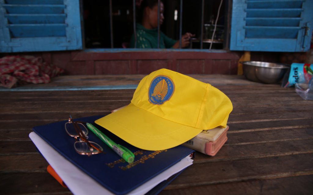A hat with Funcinpec logo. (Hean Rangsey/VOD)