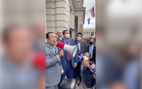 Prime Minister Hun Sen speaks to Cambodian expatriates in Washington D.C. on May 11.
