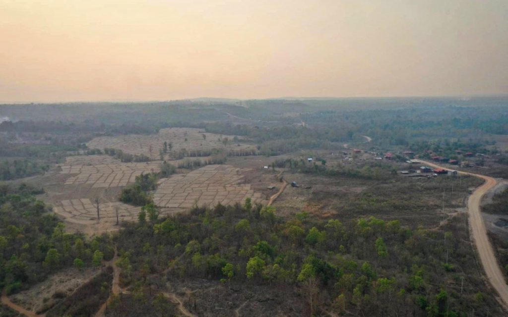 An aerial view of Pu Tong village area shows vast deforestation over the years. (Heng Vichet/VOD)