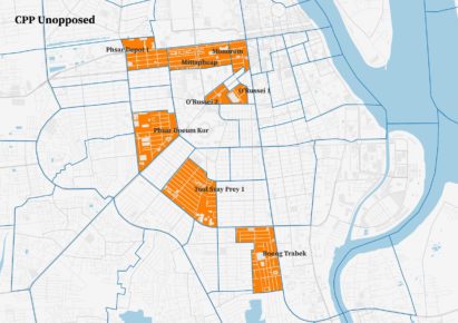 Phnom Penh communes where the CPP is running uncontested in this week's election.