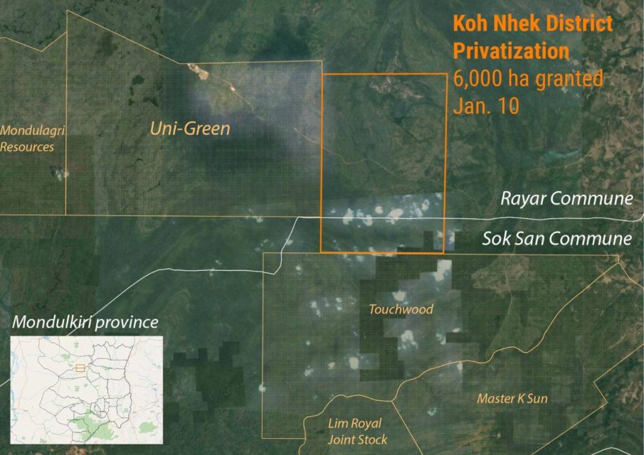 Land granted in Mondulkiri’s Koh Nhek district. (Danielle Keeton-Olsen/VOD)
