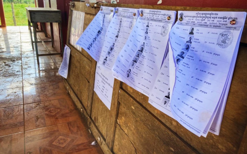 Voter registration lists in Dak Dam commune, in Mondulkiri’s O'Reang district, on May 14, 2022. (Ananth Baliga/VOD)