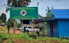 An Indigenous People’s Party banner at the party’s headquarters near Mondulkiri’s Sen Monorom city in May 2022. (Phin Rathana/VOD)