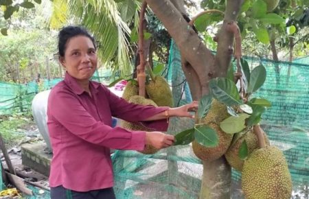 Heng Saphen, a representative of the Kbet Changho Khnar community of indigenous Kuy people in Kampong Thom province. Police arrested Phen on Tuesday, June 14, 2022, and charged her under the Land Law. (Supplied)