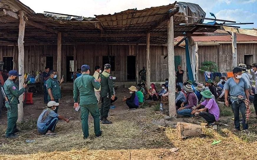 Preah Vihear residents affected by a sugarcane development protest in February 2022. (Supplied)