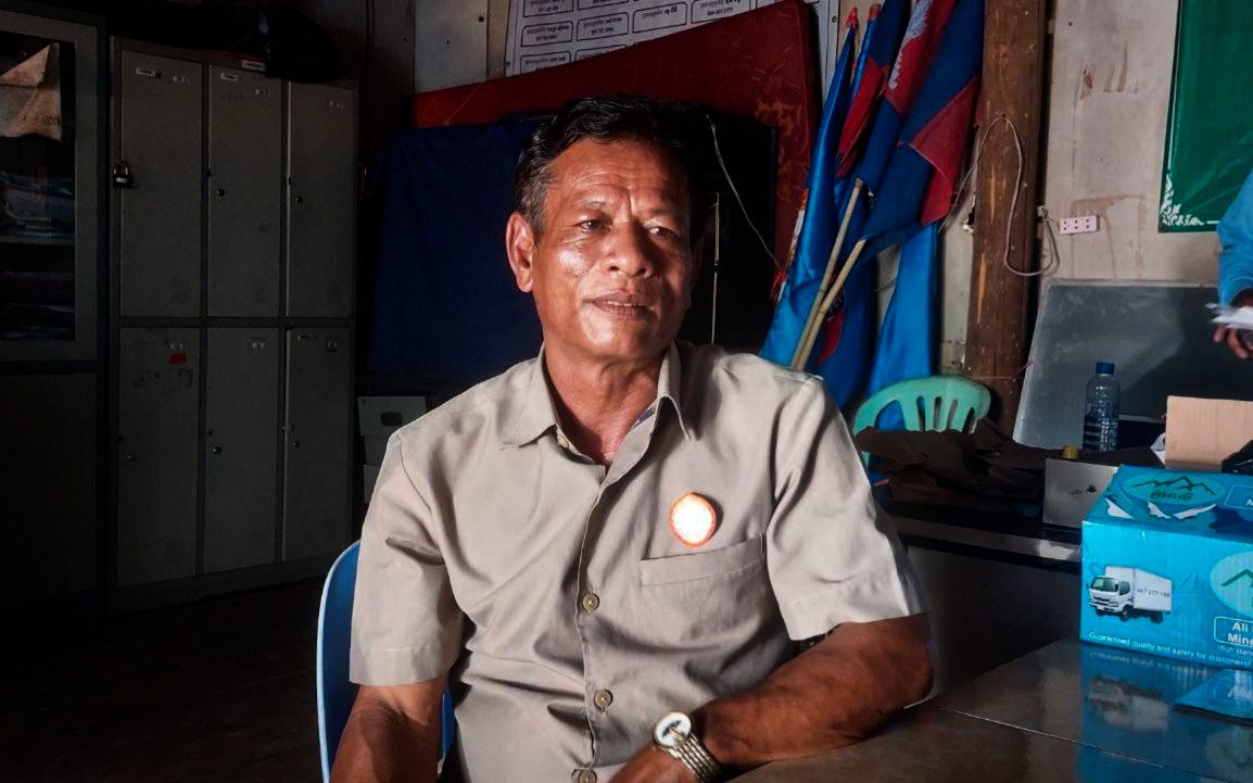 Village 3 chief Eng Vuthy, of Sihanoukville’s Muoy commune, in May 2022. (Danielle Keeton-Olsen/VOD)
