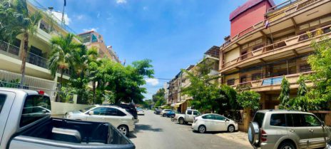 The Cambodia Film Commission and Cine Hub are directly across from the department of cinema and cultural diffusion. Visible down the road is the Bophana Audiovisual Center. (Josephine Baliling)