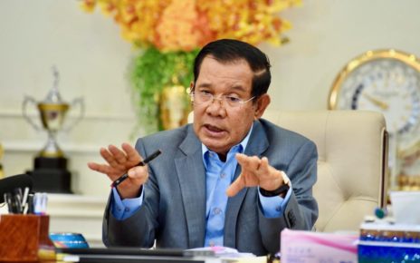 Hun Sen in a photographed posted on Tuesday to his official Facebook page.