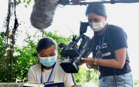 Nhoch Seeyean filming in Ratanakiri province in late 2021. (Supplied)