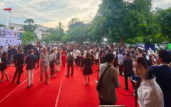 The red carpet reception at the opening of the Cambodian International Film Festival on June 28, 2022. (Josephine Baliling)