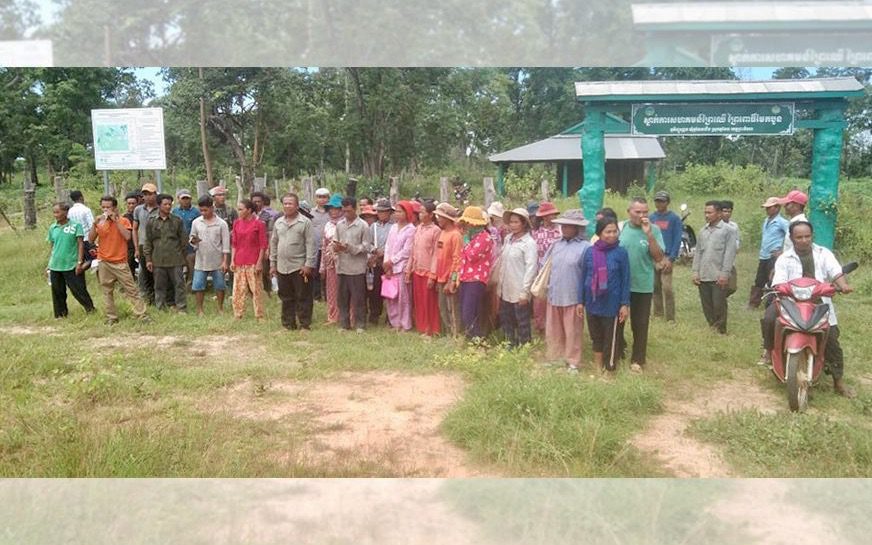 A supplied photo of village residents protesting against Cambodia Blue Haven in Kulen district.