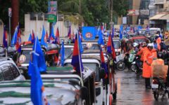 CPP supporters along Phnom Penh’s Mao Tse Toung Blvd on June 3, 2022. (Hean Rangsey/VOD)